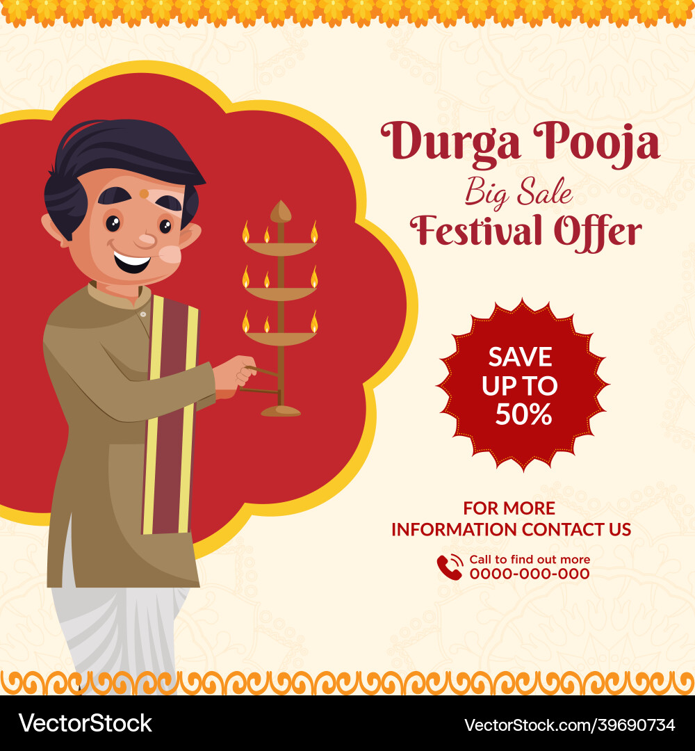 Banner design of durga pooja Banner design of durga pooja vector image