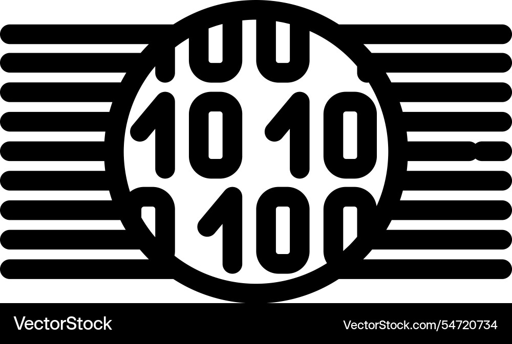 Binary code big data line icon Binary code big data line icon vector image