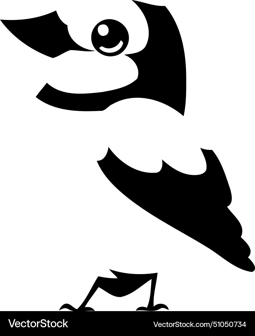 Blue bird isolated on white background in flat Vector Image