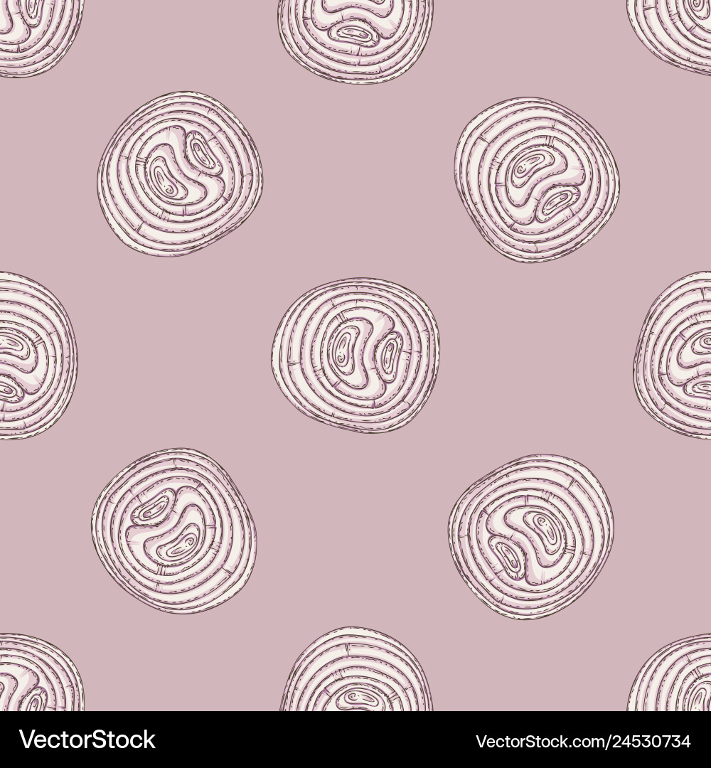 Bulb onion cross section seamless pattern Bulb onion cross section seamless pattern vector image