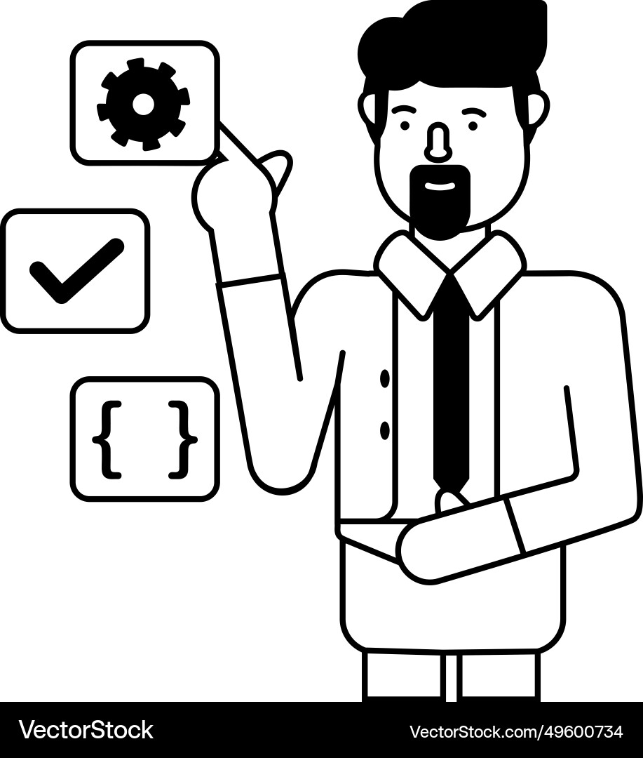 Code testing vector image