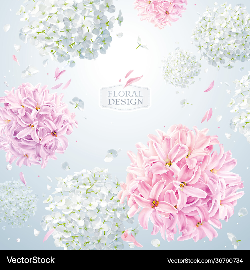 Floral Air Hyacinth Bouquet Vector Image