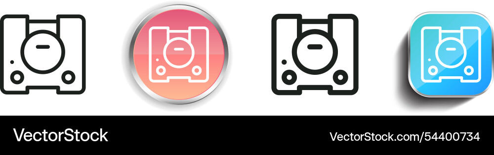 Game console icon thin linear regular and button Vector Image