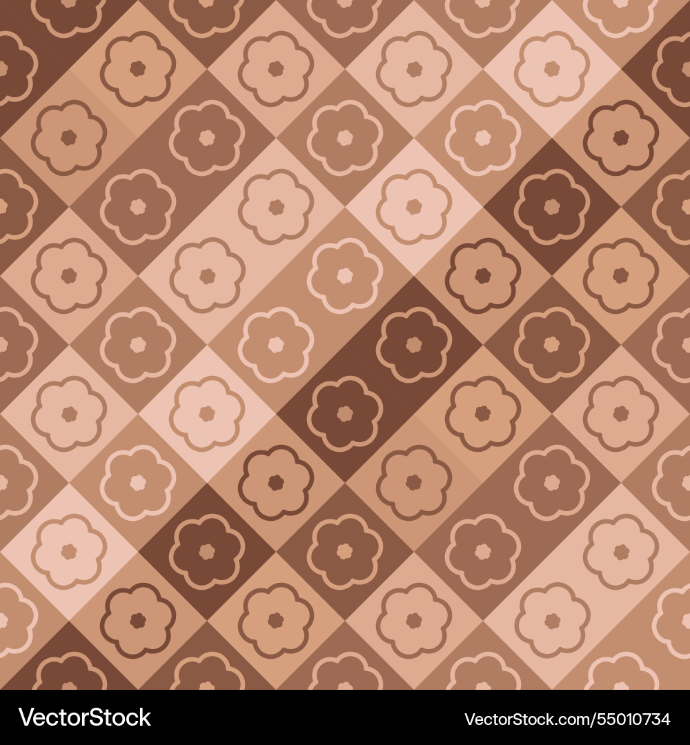 Gradient pattern with flowers tiles vector image