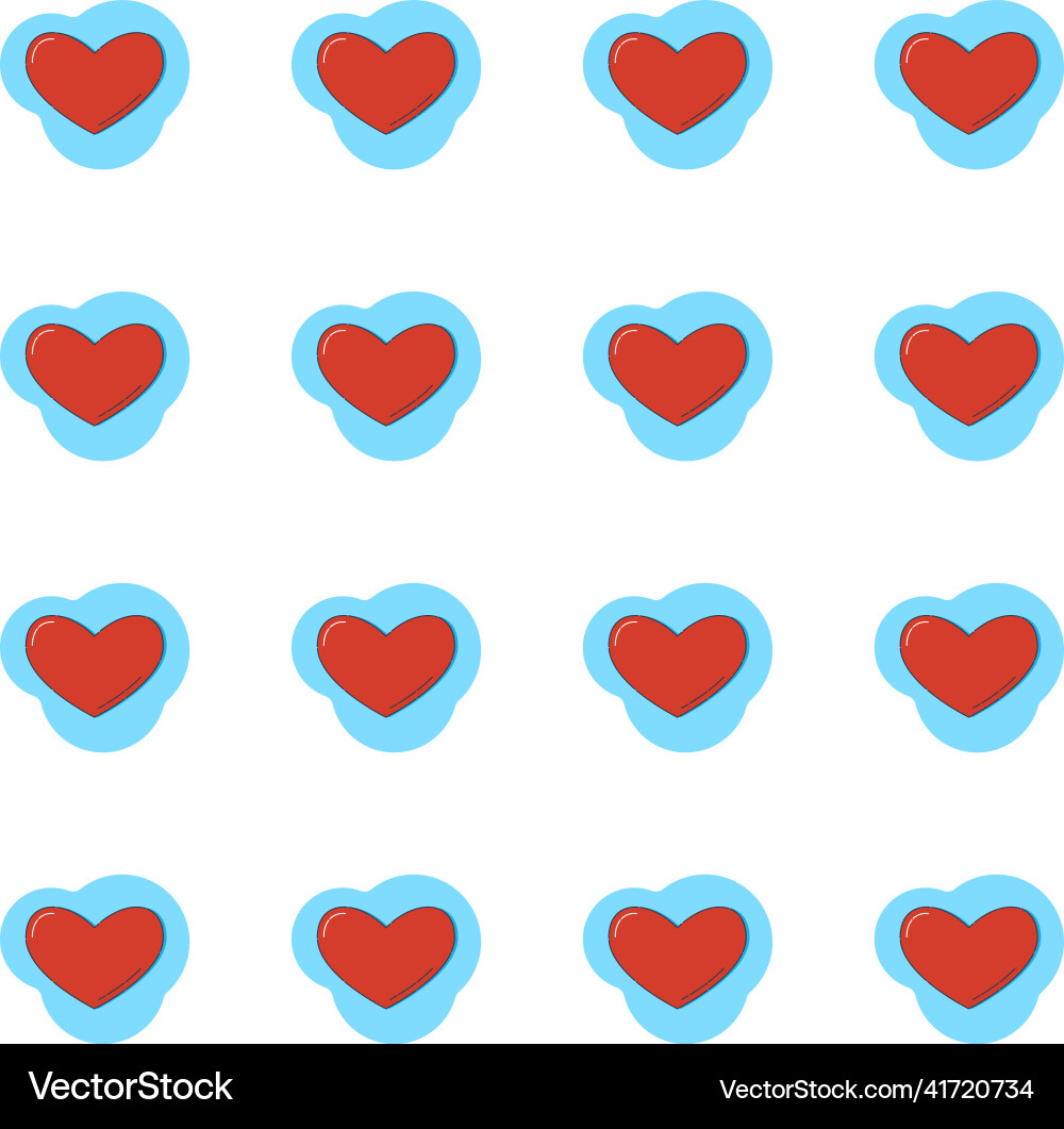 Line art seamless pattern in the form of a red Vector Image