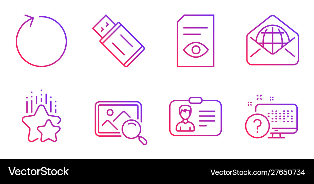 Loop view document and identification card icons Loop view document and identification card icons vector image