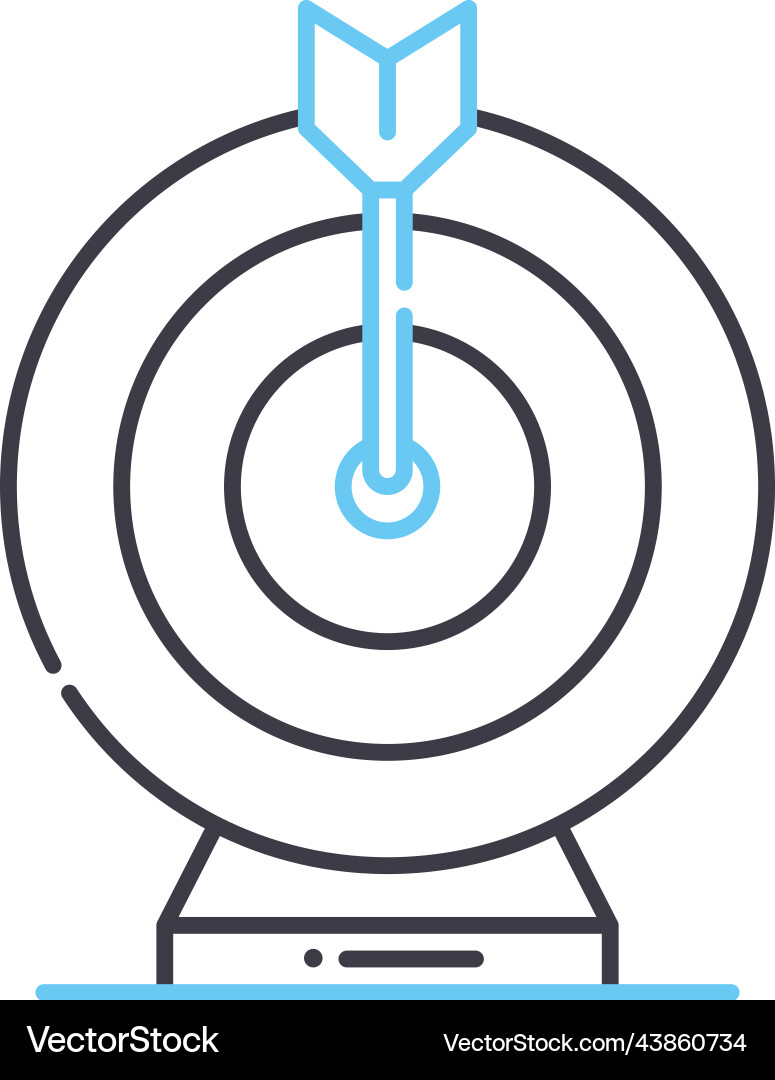 Marketing goal line icon outline symbol Marketing goal line icon outline symbol vector image