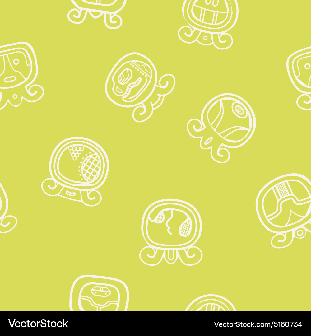 Seamless background with maya calendar named days vector image