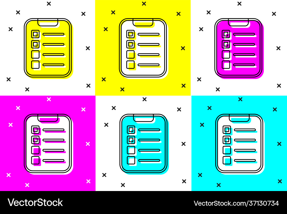 Set to do list or planning icon isolated on color Set to do list or planning icon isolated on color vector image