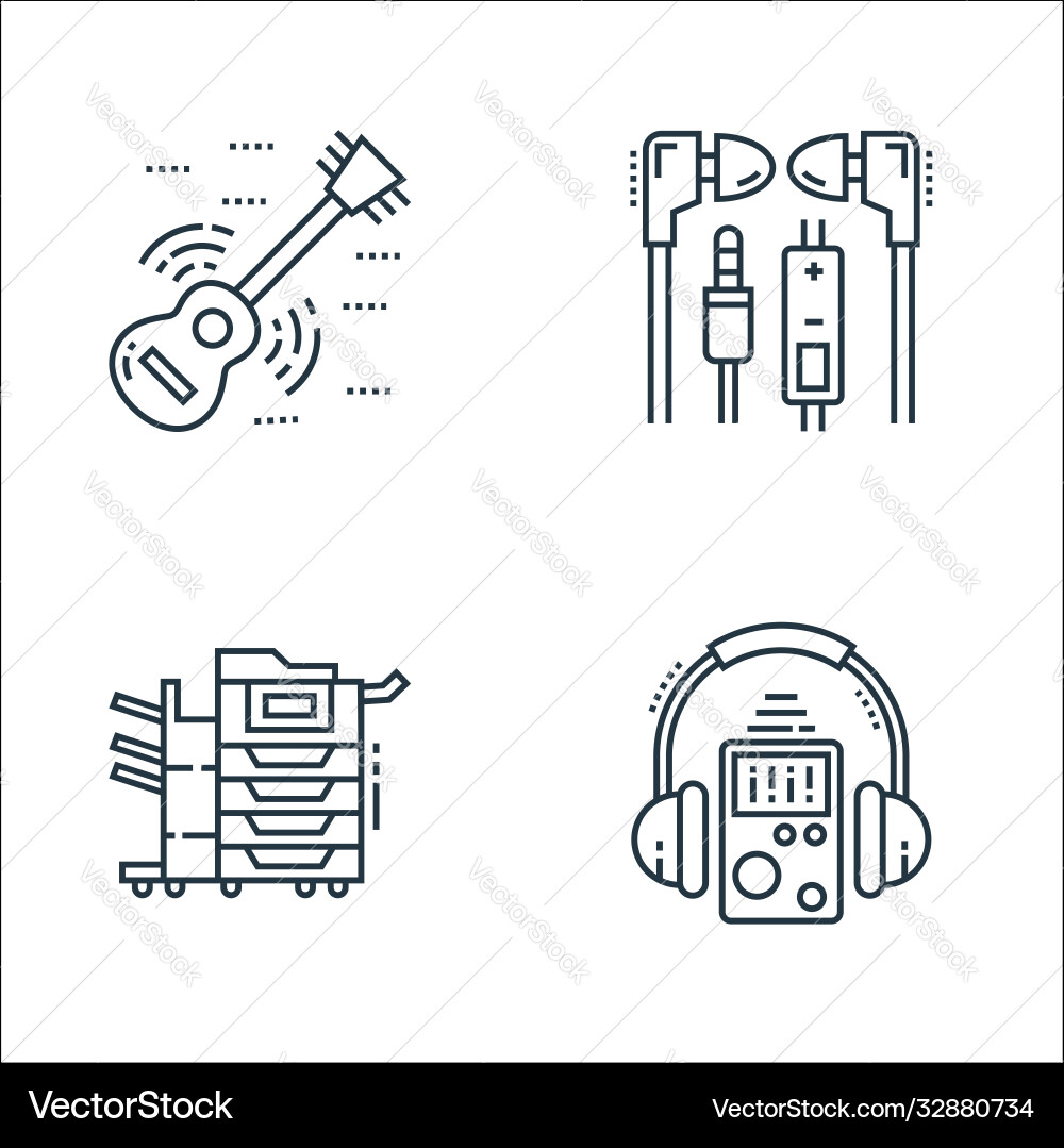 Technology devices line icons linear set quality Technology devices line icons linear set quality vector image