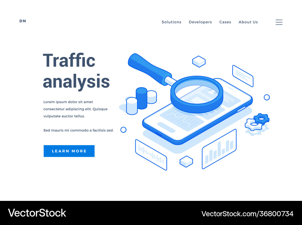 Web page for traffic analysis data Web page for traffic analysis data vector image