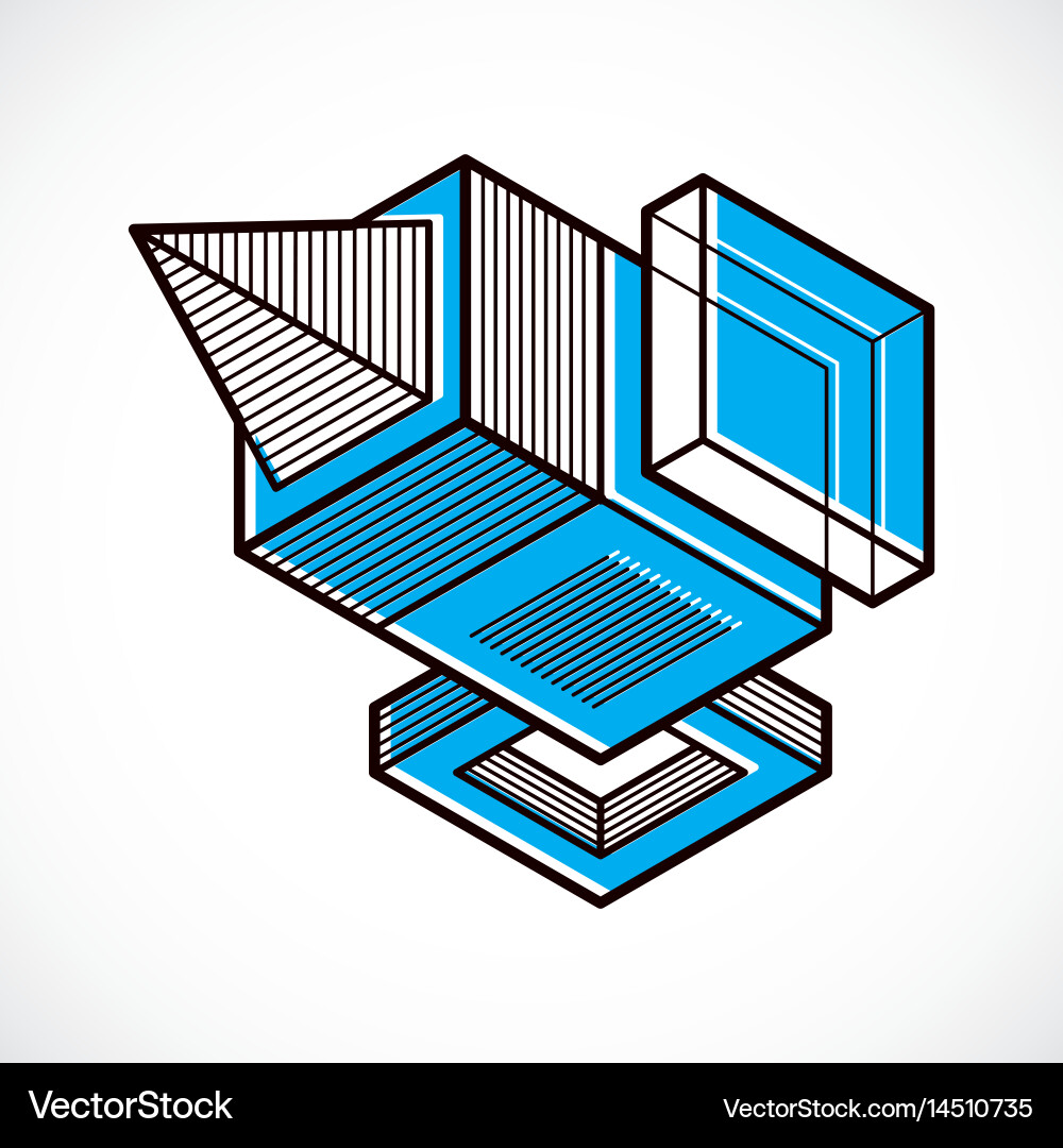3d design abstract dimensional cube shape vector image