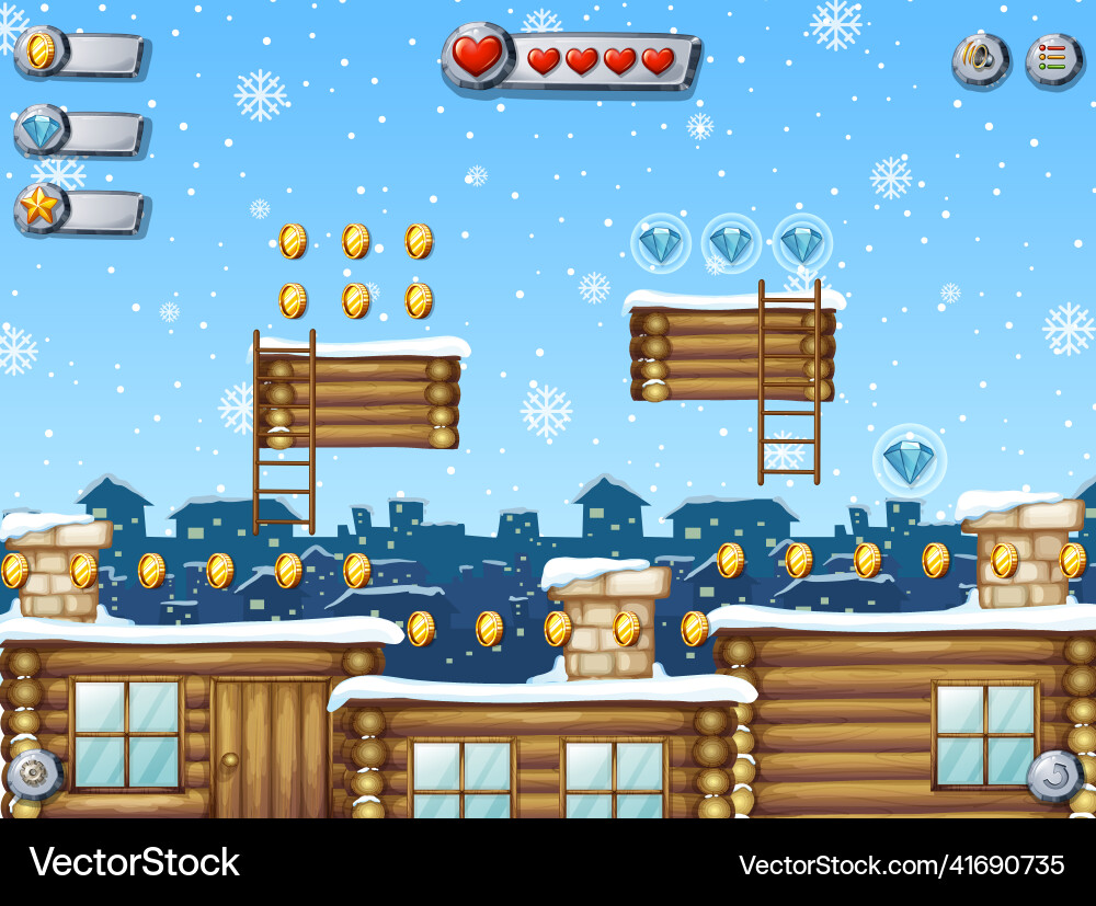 A game template snowing background A game template snowing background vector image