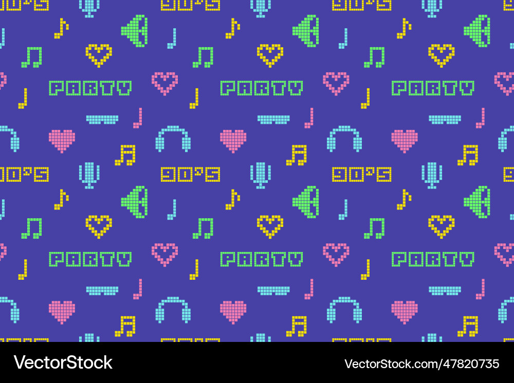 Abstract pixel 90s style seamless pattern Abstract pixel 90s style seamless pattern vector image