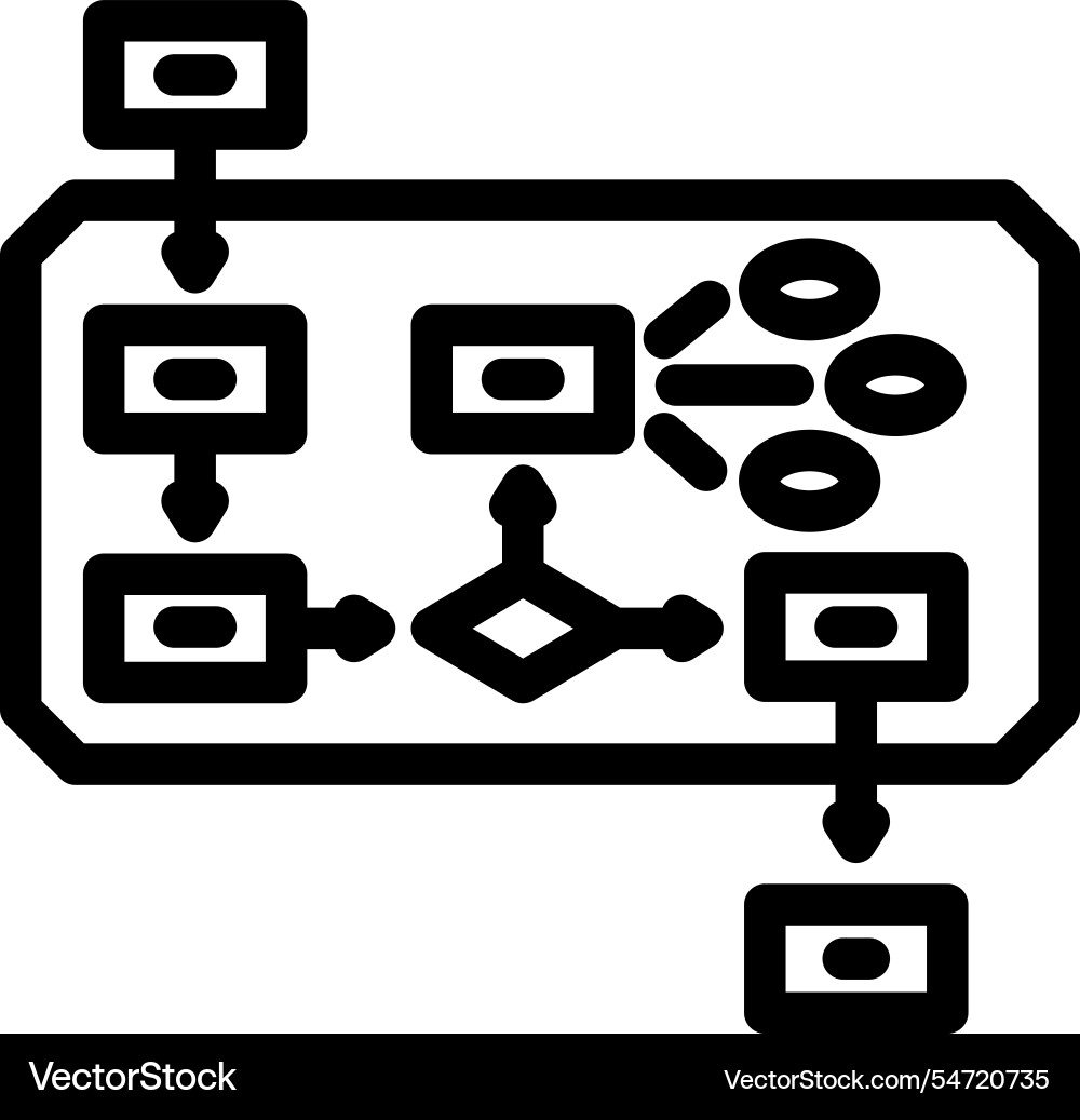 Algorithm Big Data Line Symbol Algorithm Big Data Line Symbol Vektorbild