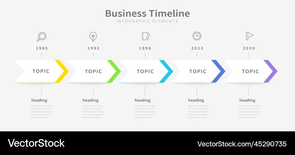 Business timeline infographic Business timeline infographic vector image