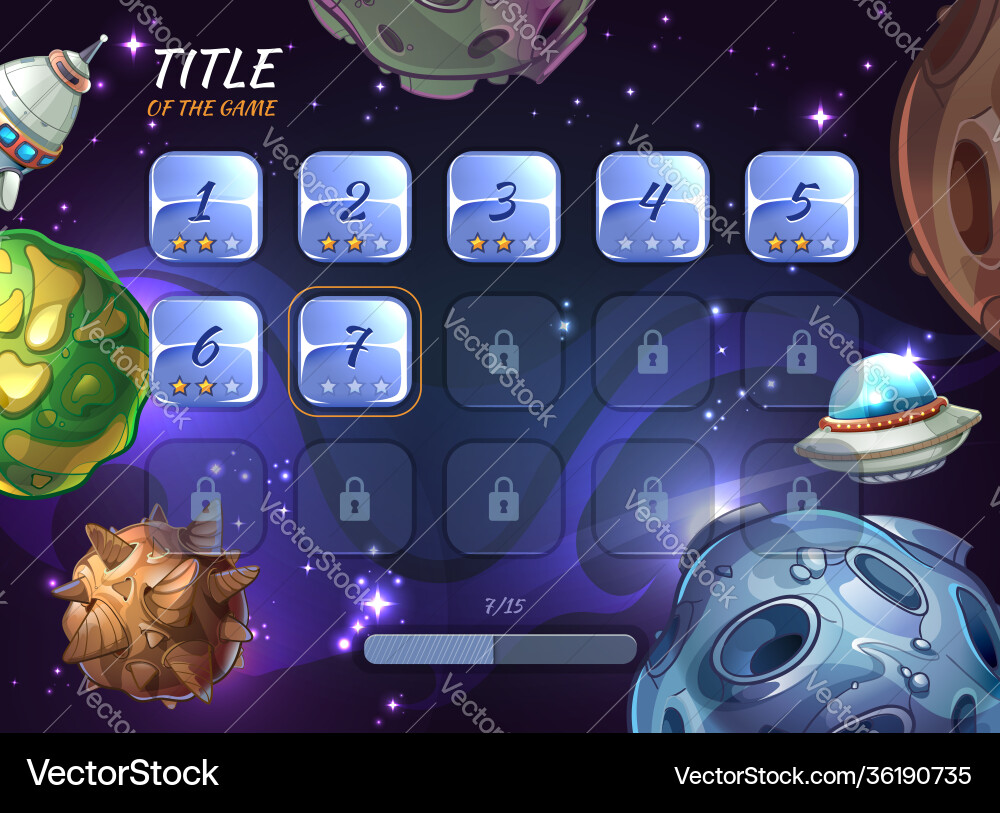 Cartoon space background for ui game Cartoon space background for ui game vector image