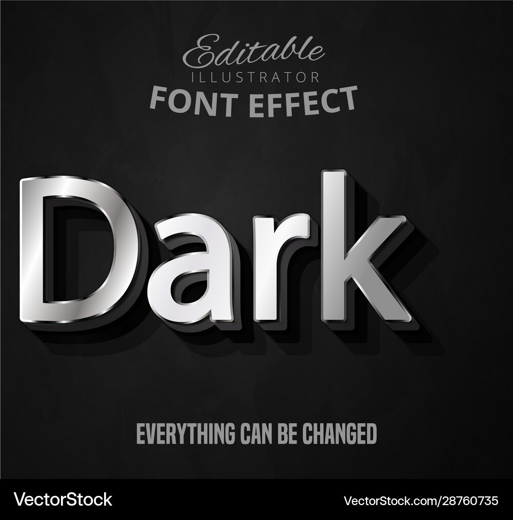Dark text editable font effect Vector Image