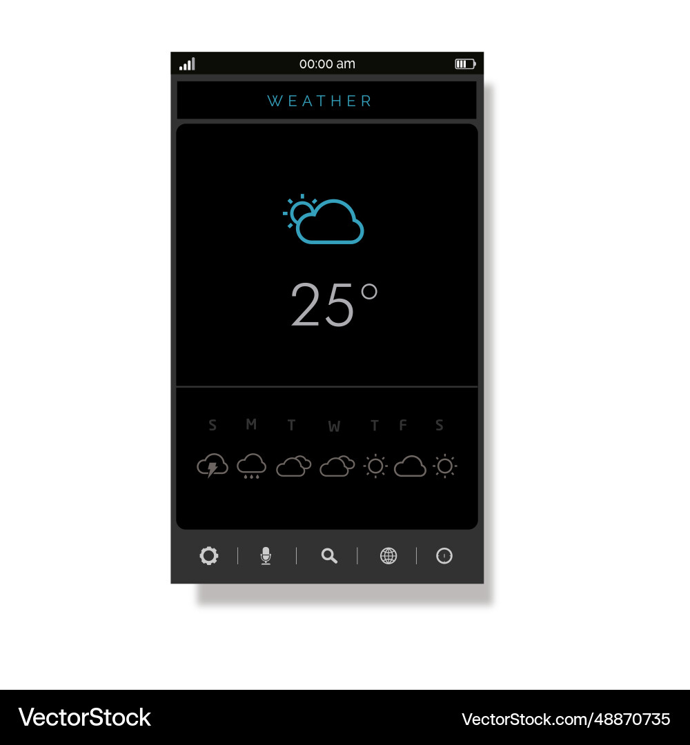 Grey weather service user interface Grey weather service user interface Vector Image