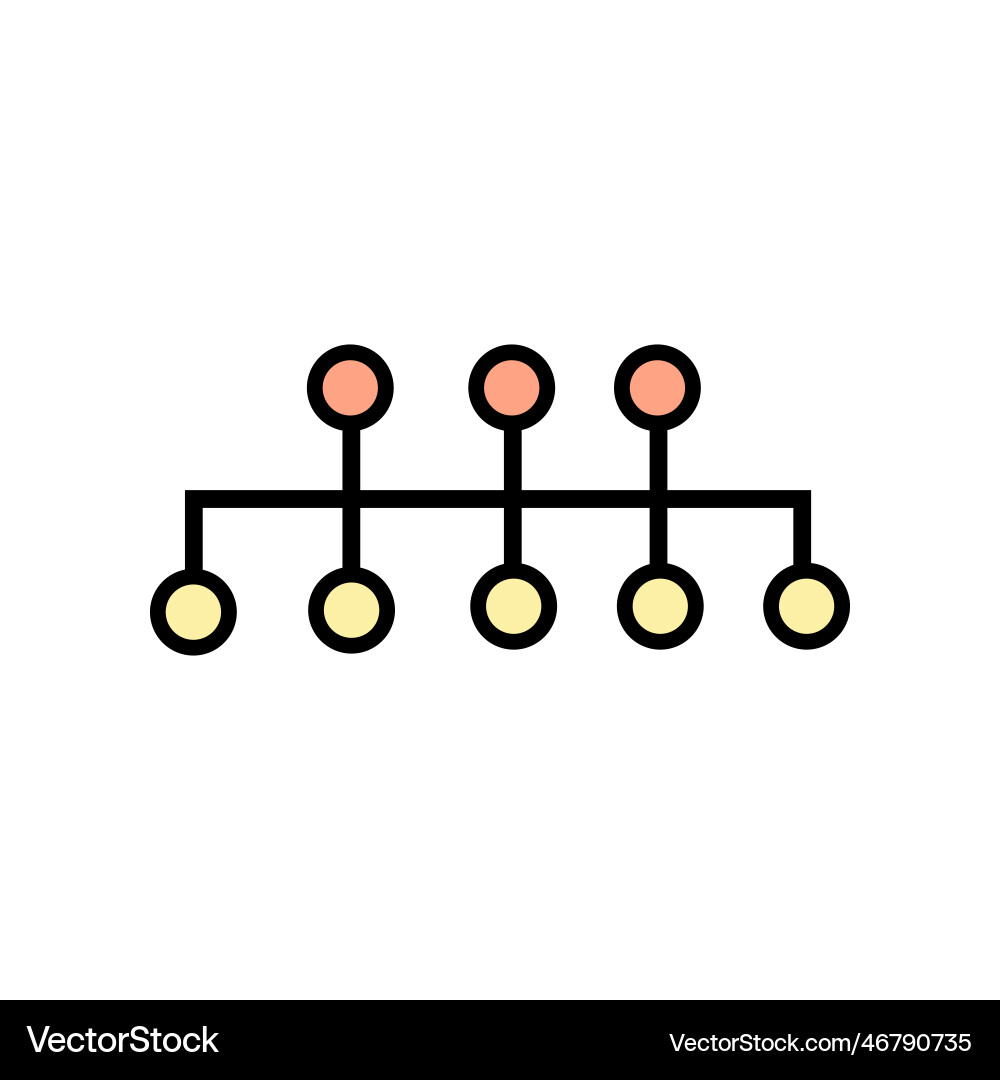 Hierarchy icon lineal color Vector Image