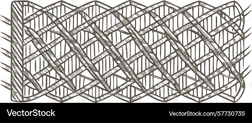 Intricate brown woven grid texture pattern vector image