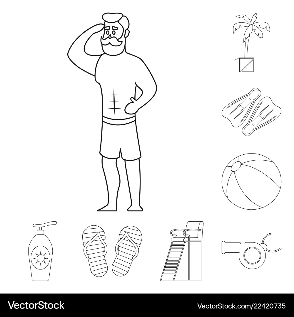 Isolated object of pool and swimming symbol Isolated object of pool and swimming symbol vector image