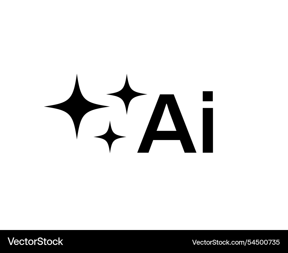 Minimalist ai icon with gradient design modern vector image