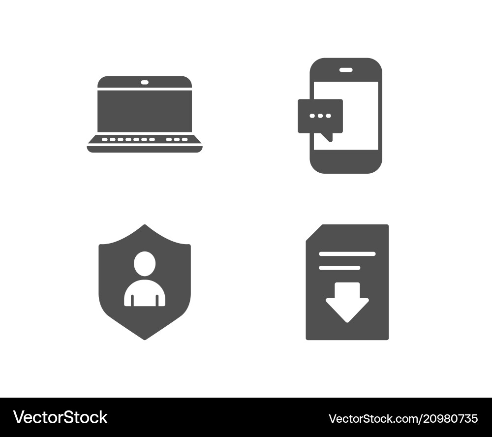 Notebook security and smartphone message icons Notebook security and smartphone message icons vector image