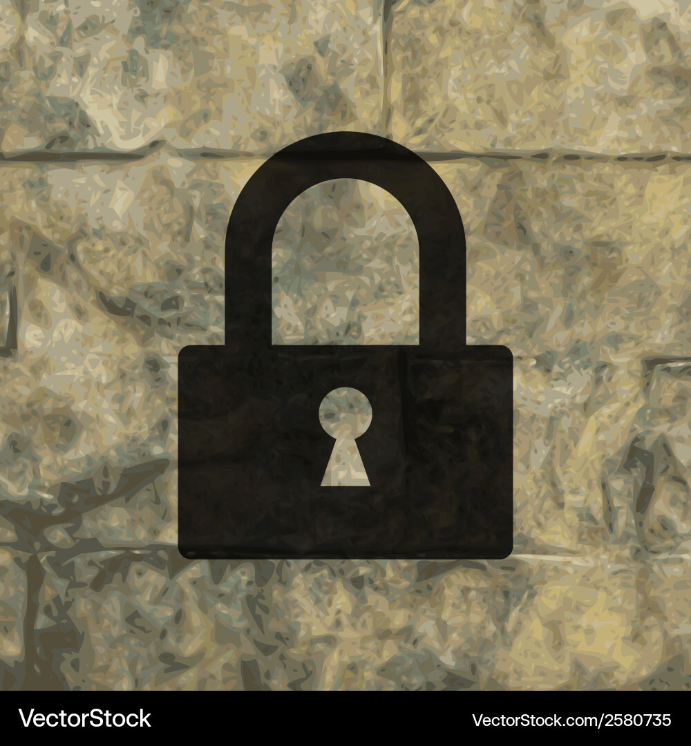 Padlock flat modern web button and space for your vector image