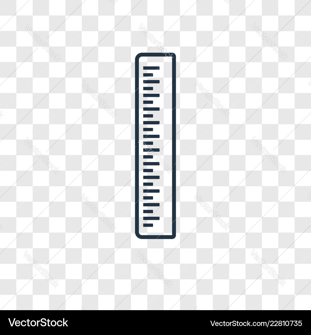 Ruler concept linear icon isolated on transparent Ruler concept linear icon isolated on transparent vector image
