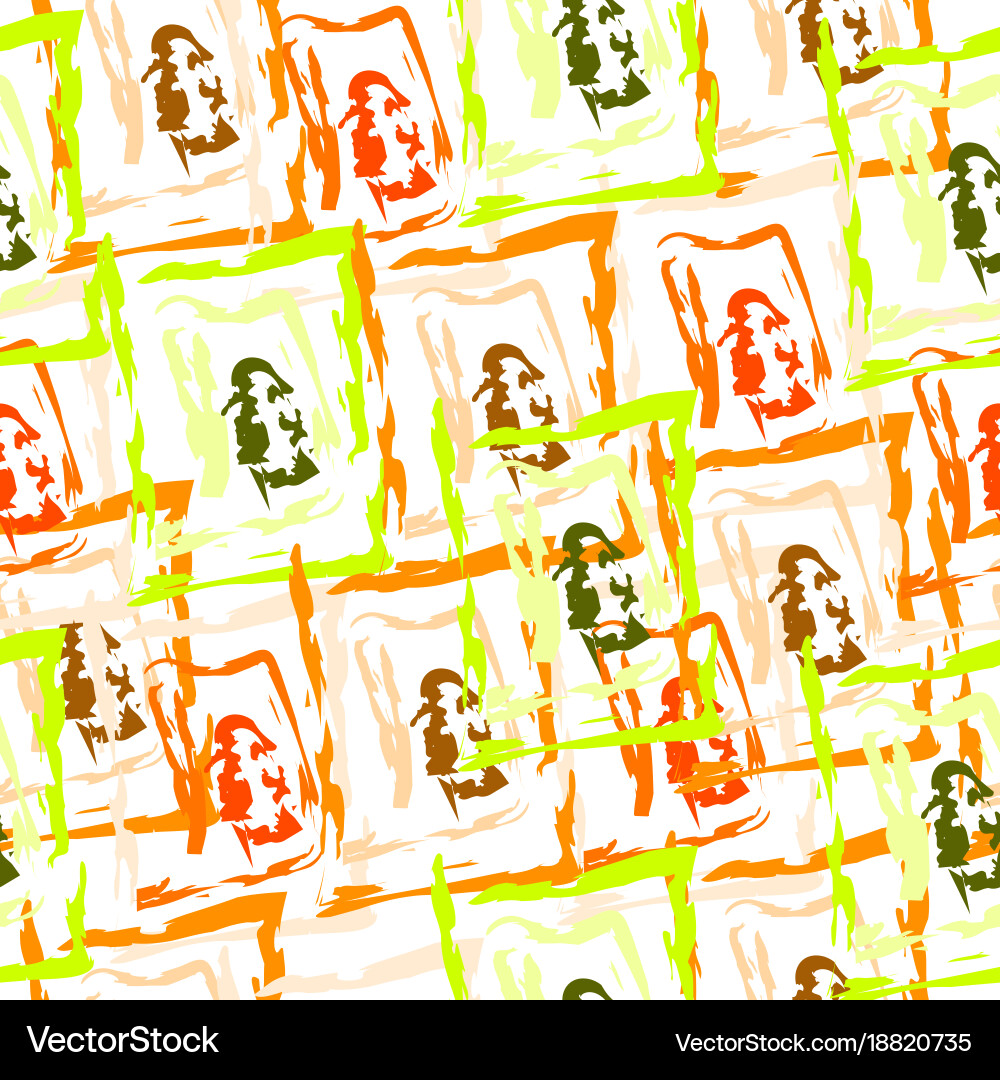 Seamless pattern with abstract shapes vector image