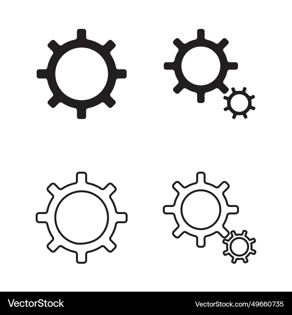 Setting icon isolated white background set Vector Image