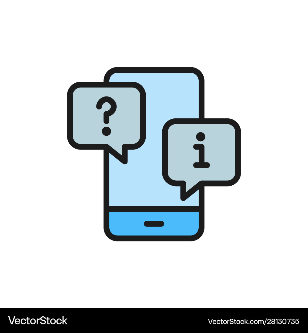 Smartphone with chat cloud faq and answers flat Smartphone with chat cloud faq and answers flat Vector Image