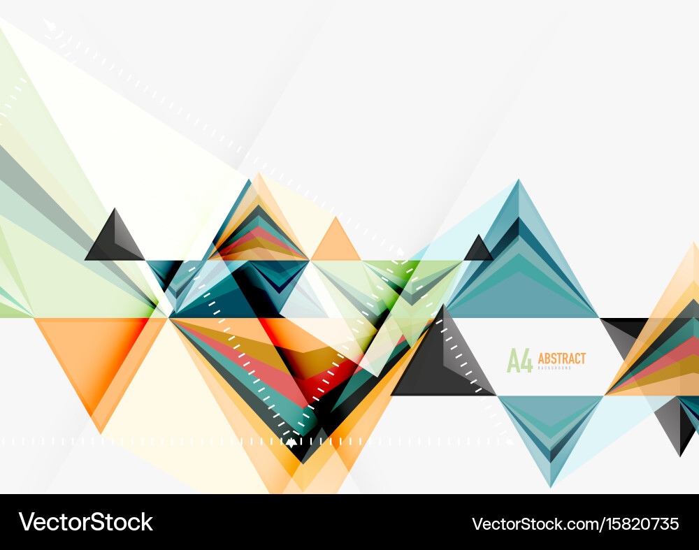 Triangular low poly a4 size geometric vector image