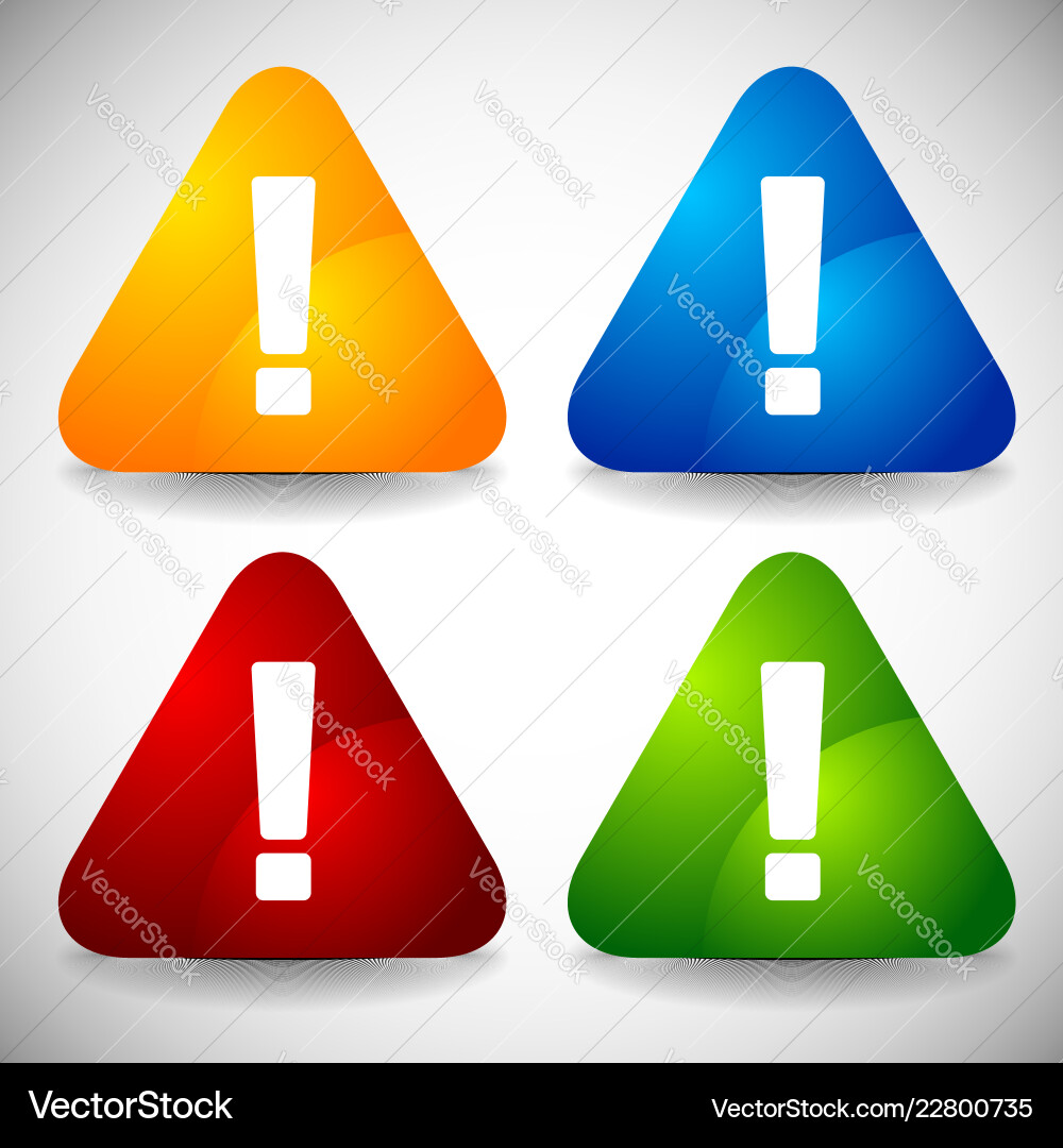 Triangular Warning Signs with Exclamation Marks Triangular Warning Signs with Exclamation Marks vector image