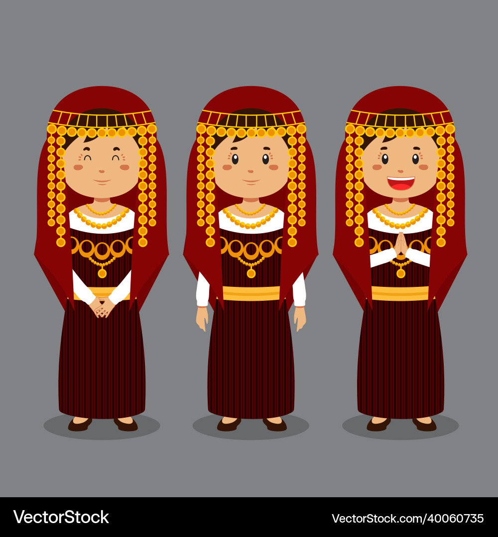 Tunisians character with various expression Vector Image