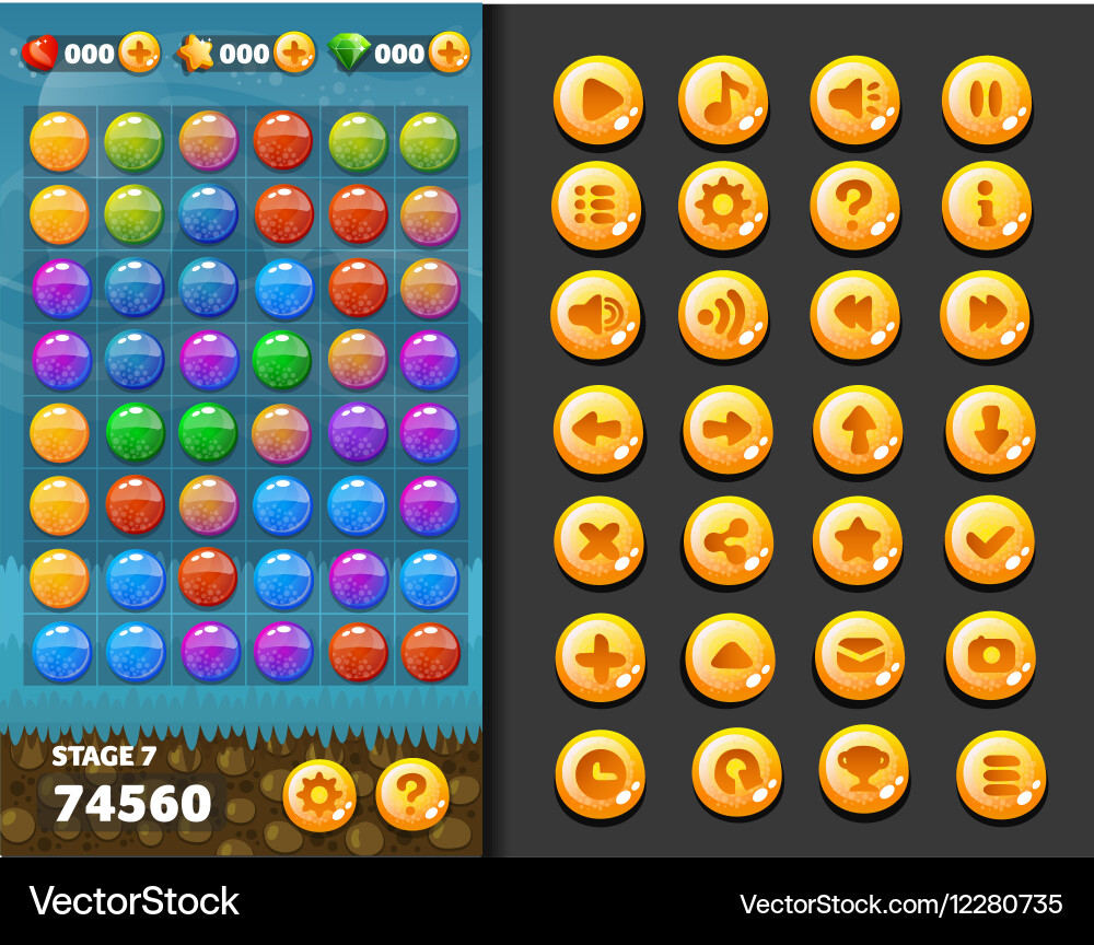Web set of buttons vector image