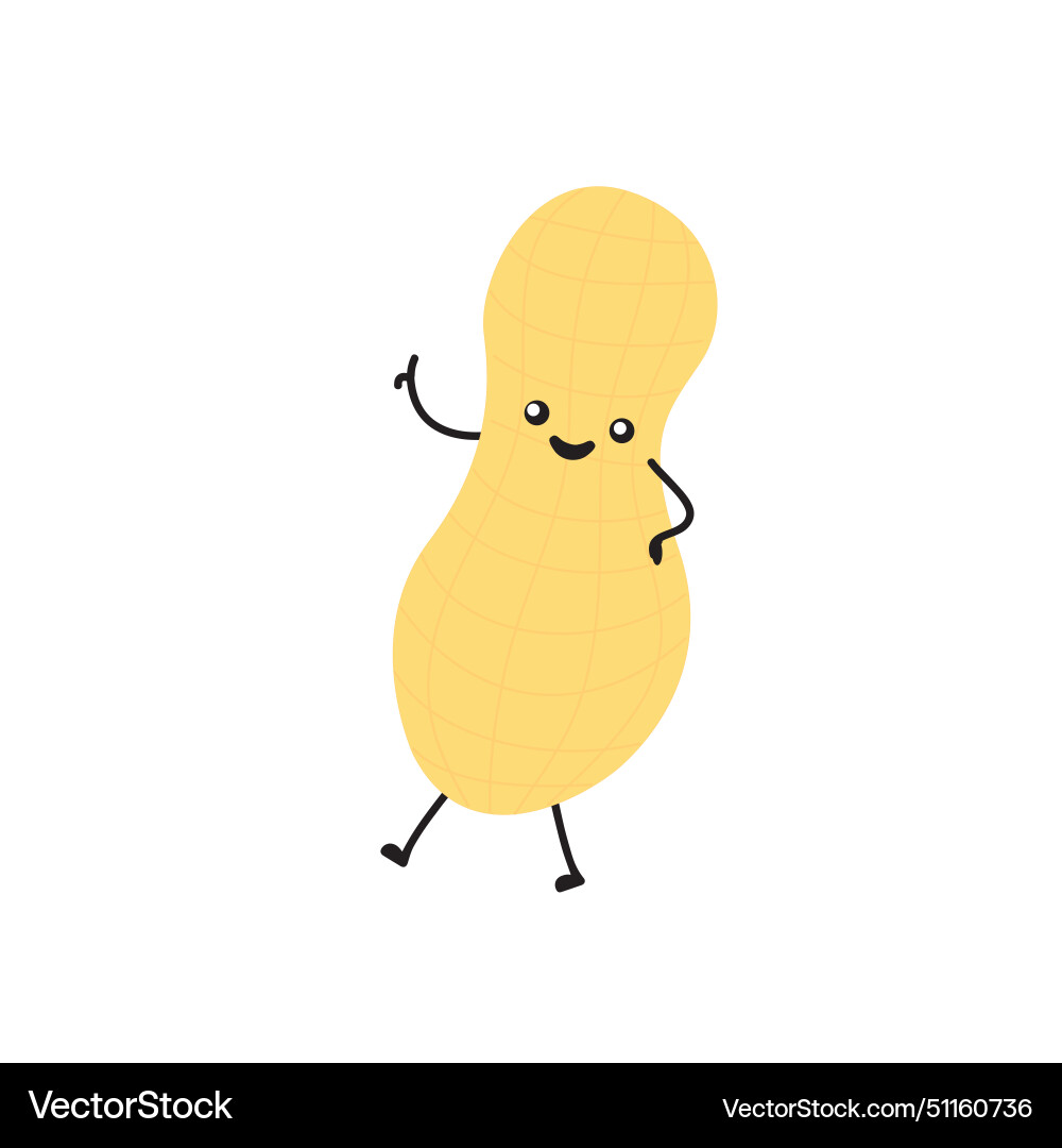 A peanut character pointing Vector Image