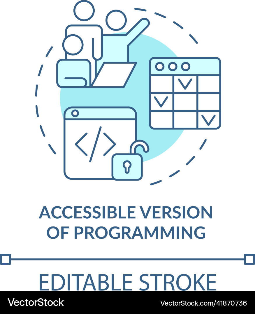Accessible version of programming turquoise Vector Image
