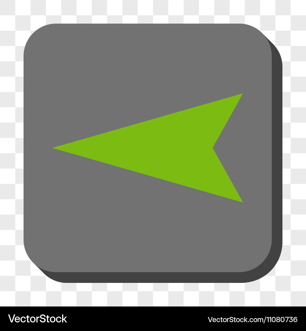 Arrowhead left rounded square button vector image