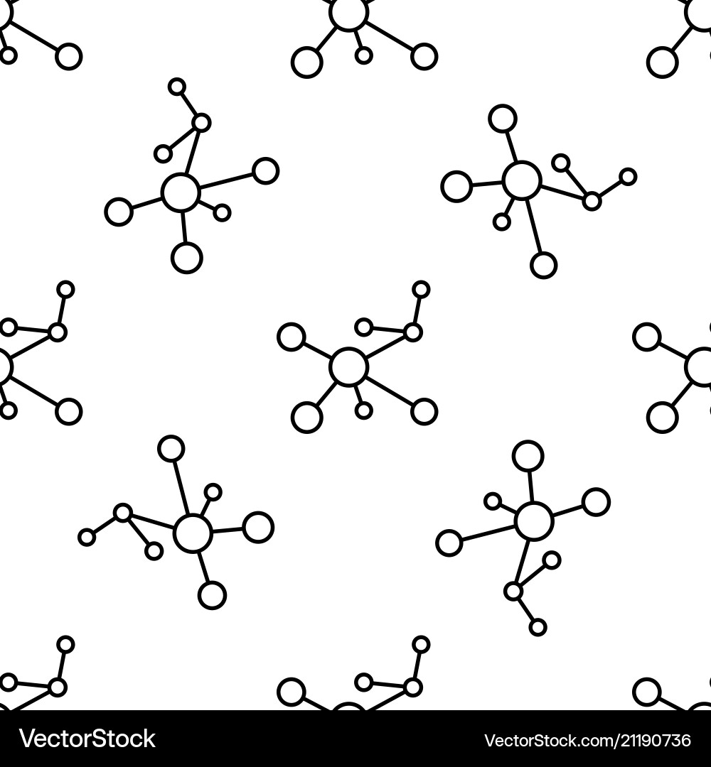 Atom line seamless pattern on white background Atom line seamless pattern on white background vector image