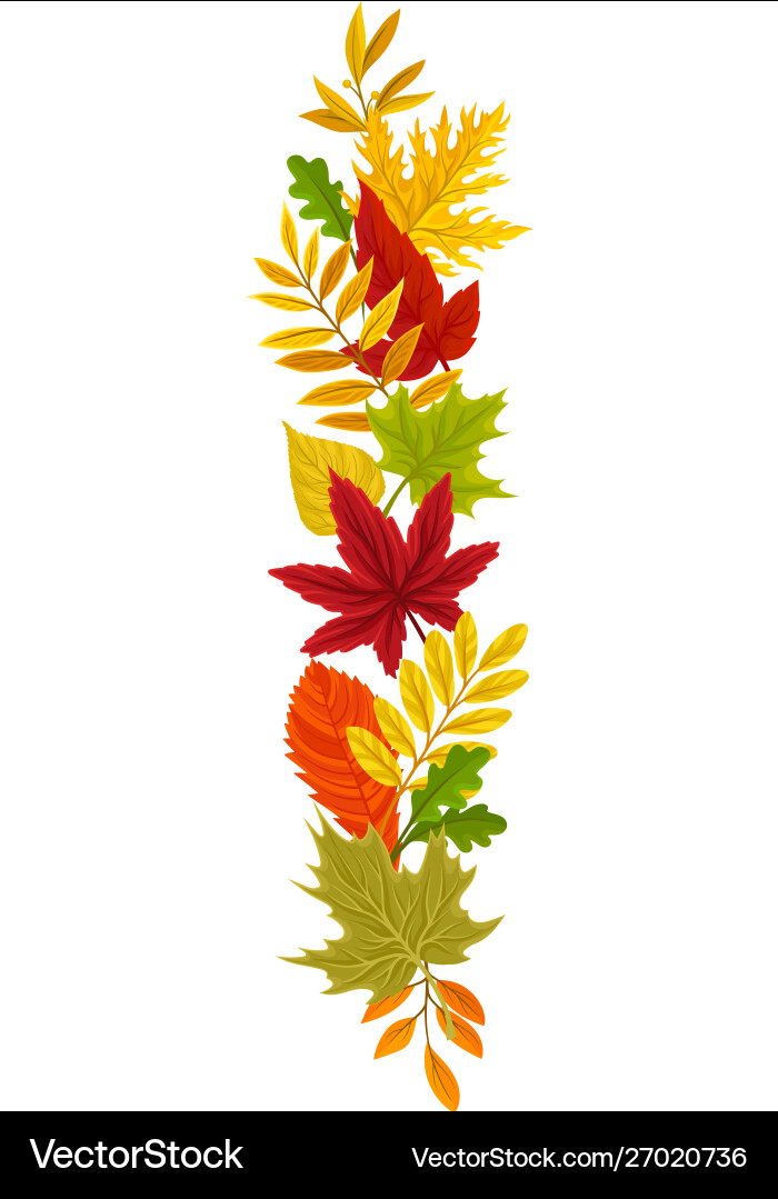 Autumn Leaf Vertical Composition Vector Image
