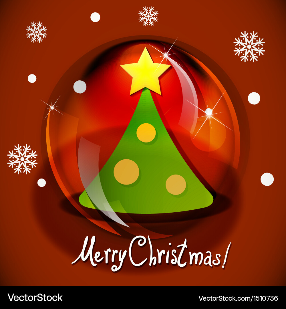 Christmas Snow Globe with Tree Vector Image