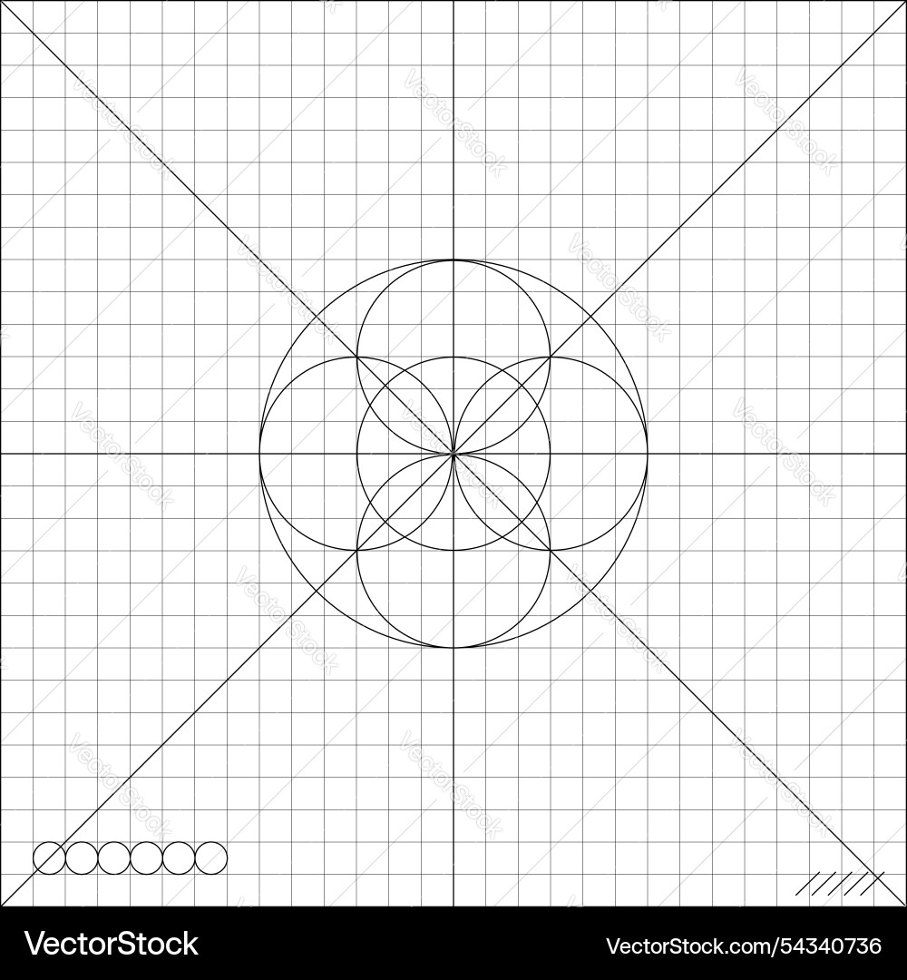 Concentric circles forming complex pattern Vector Image