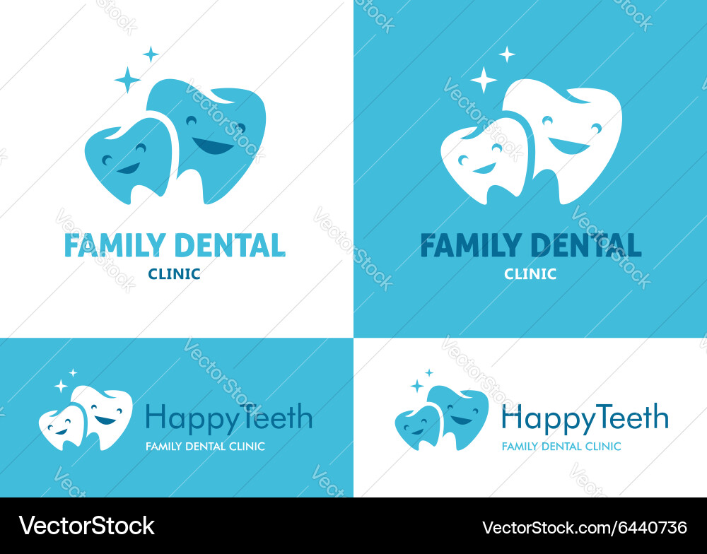 Cute Family Teeth Logo vector image