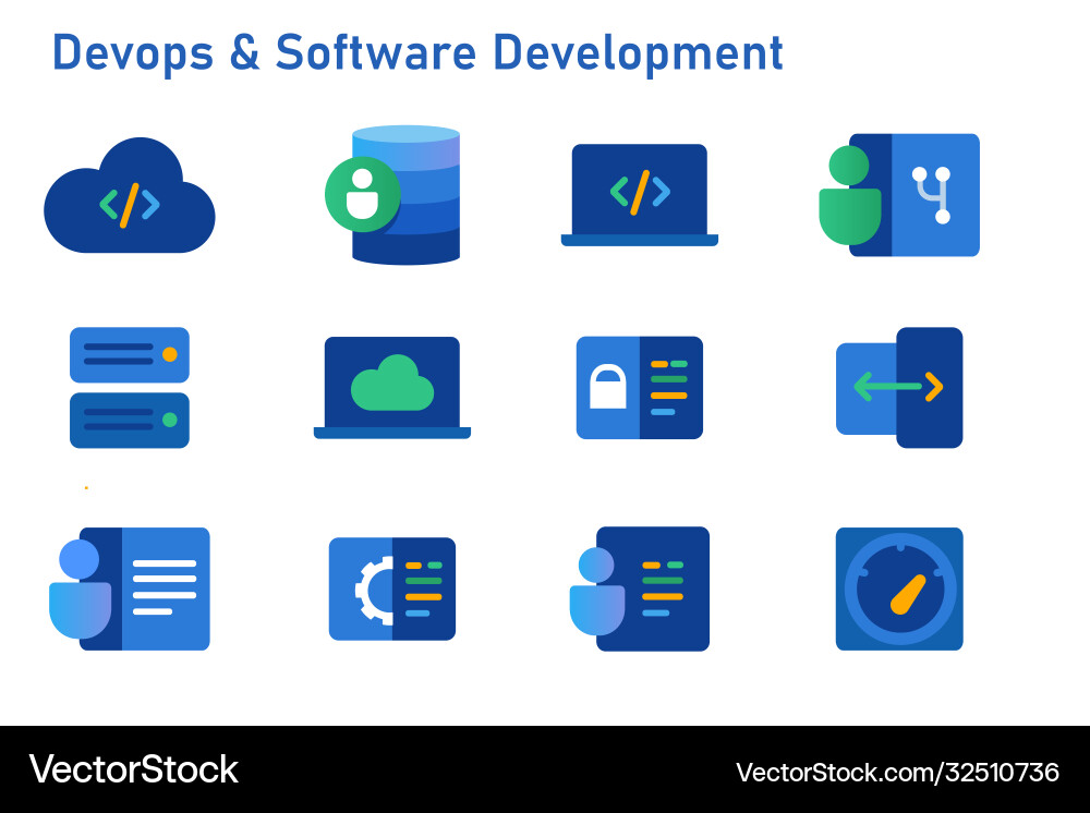 DevOps Software Development Icons vector image