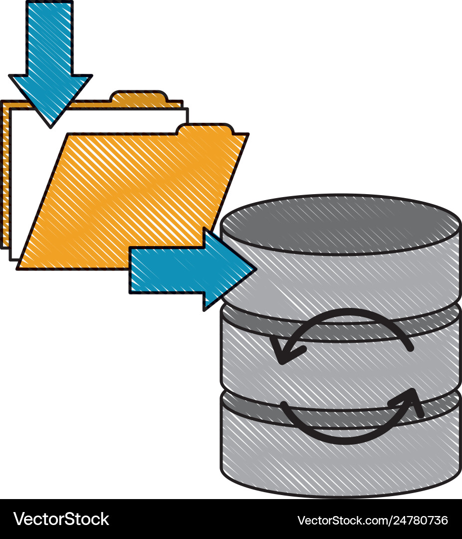 Download data folder file database server storage Vector Image