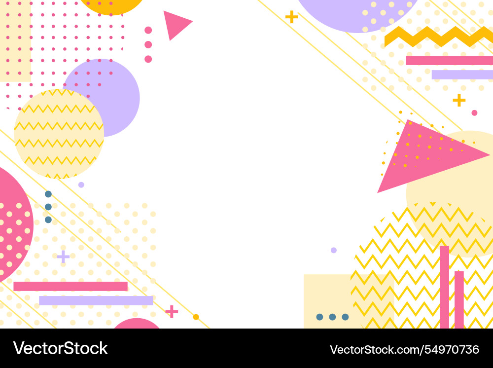 Flat geometric background with empty space Vector Image