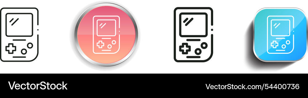 Game console icon thin linear regular and button vector image