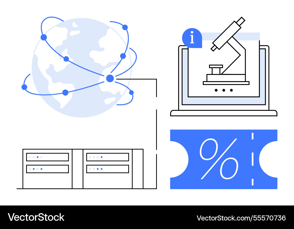 Global networking and online education with data Global networking and online education with data Vector Image